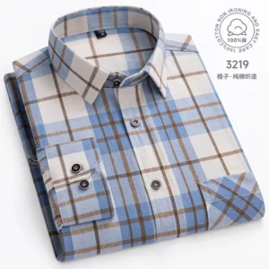 100% pure cotton flannel soft regular fit long sleeve brushed shirt single pocket comfortable casual thick plaid shirts 8xl 11xl